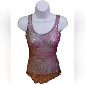 Sequin Floral Tank Top